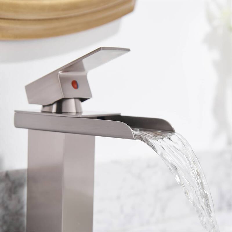 Waterfall Bathroom Sink Faucet Single Handle Bathroom Faucets One Holes Modern Basin Vanity Mixer Taps With Valve