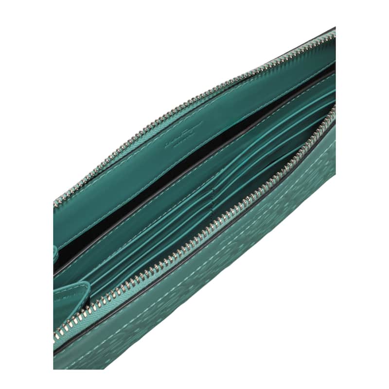 Ferragamo Gancini Embossed Leather Clutch