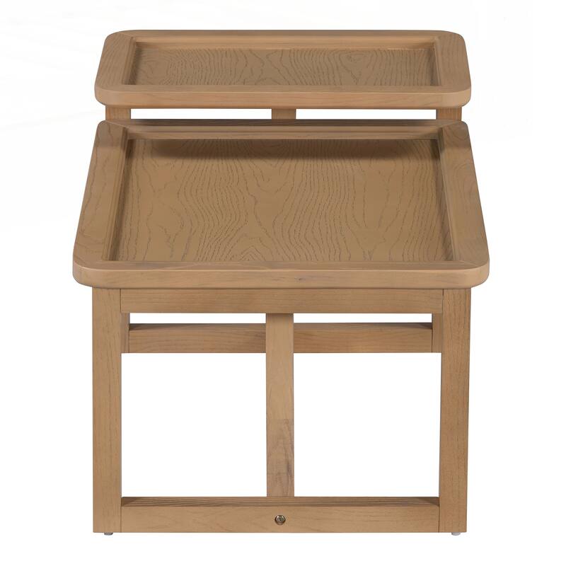 Modern 2 Piece Nesting Coffee Table Set