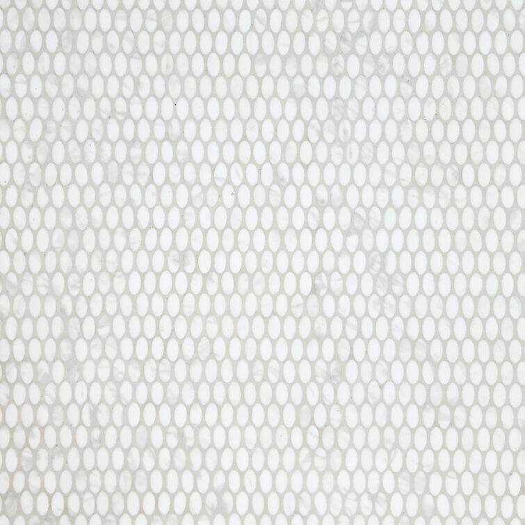 11" x 11"Oval Marble Looks Mosaic Tile