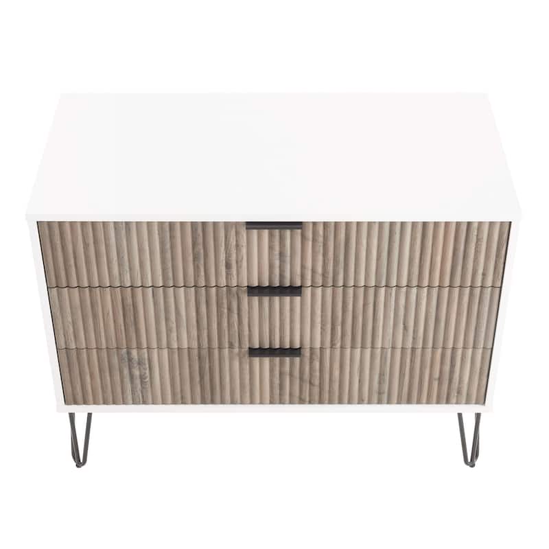 Manhattan Comfort 2-Piece Dumbo Modern Standard 3-Drawer Dresser Nightstand Set
