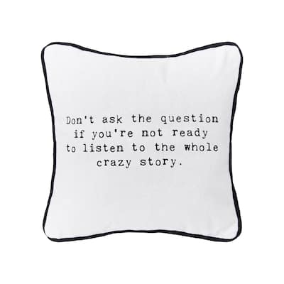 Crazy Story 10" x 10" Printed Throw Pillow