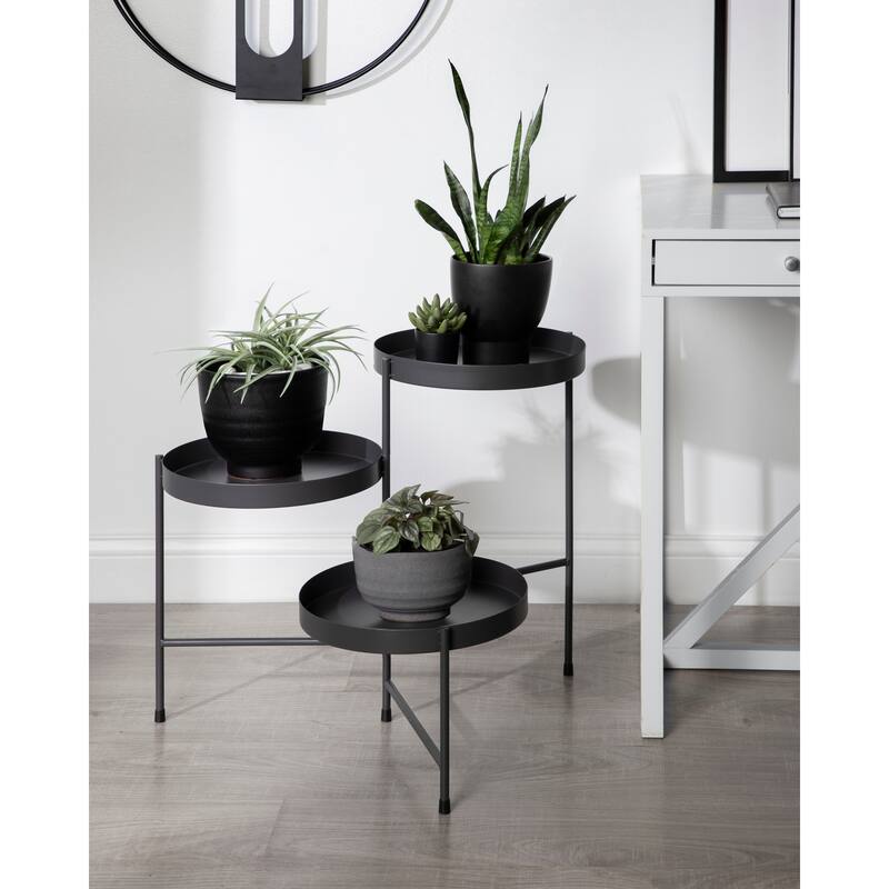Kate and Laurel Finn Tiered Metal Plant Stand - 13x13x22