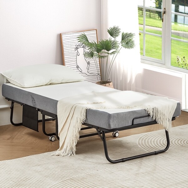 Erommy Folding Bed with Memory Foam Mattress Portable foldable guest bed for adults with luxurious 5 inch memory foam mattress On Sale Bed Bath Beyond 40655346