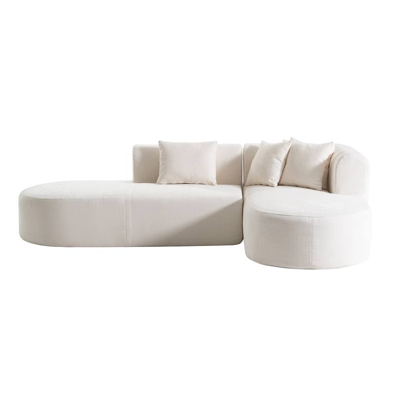 Christopher Knight Home - Mirod Stylish Curved Corner Sofa with Wide Stitching and Plush Cushions for Ultimate Relaxation