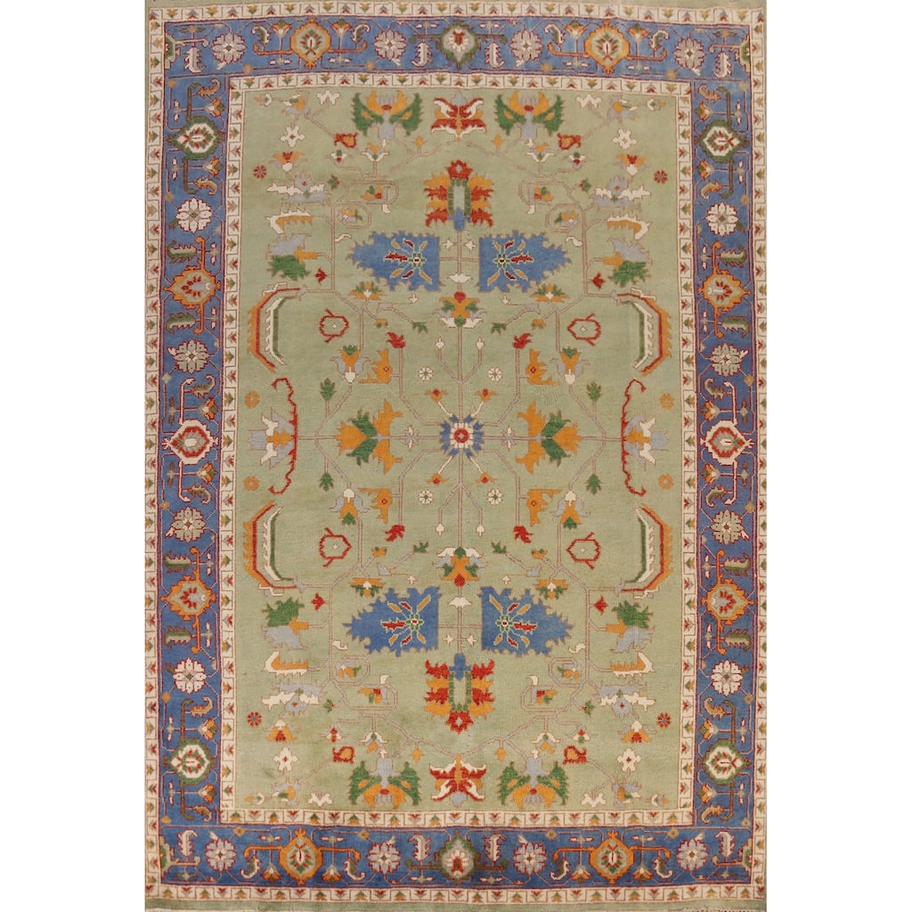 Green Heriz Serapi Indian Area Rug Handmade Wool Carpet - 8'10" x 11'9"