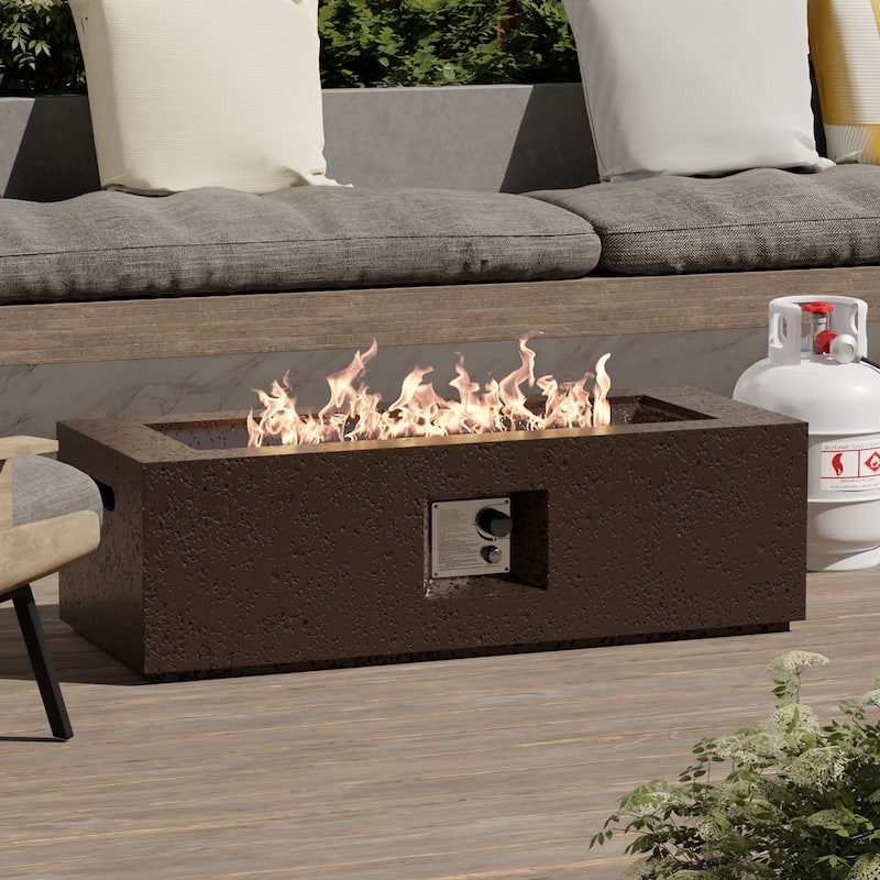 COSIEST 42'' Outdoor Rectangle Propane Fire Pit Table, 50000BTU - 42"*17"*13"