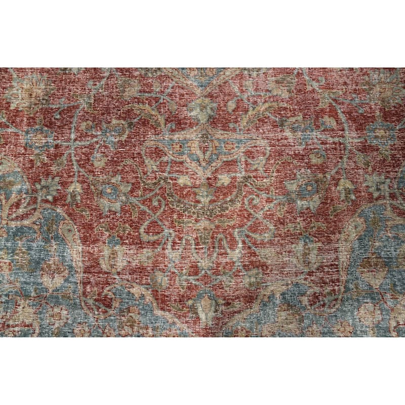 Hand Knotted Oriental 100% Wool Carpet Traditional Floral Oranges & Rust Sarouk Area Rug - 11' 7'' X 8' 9''