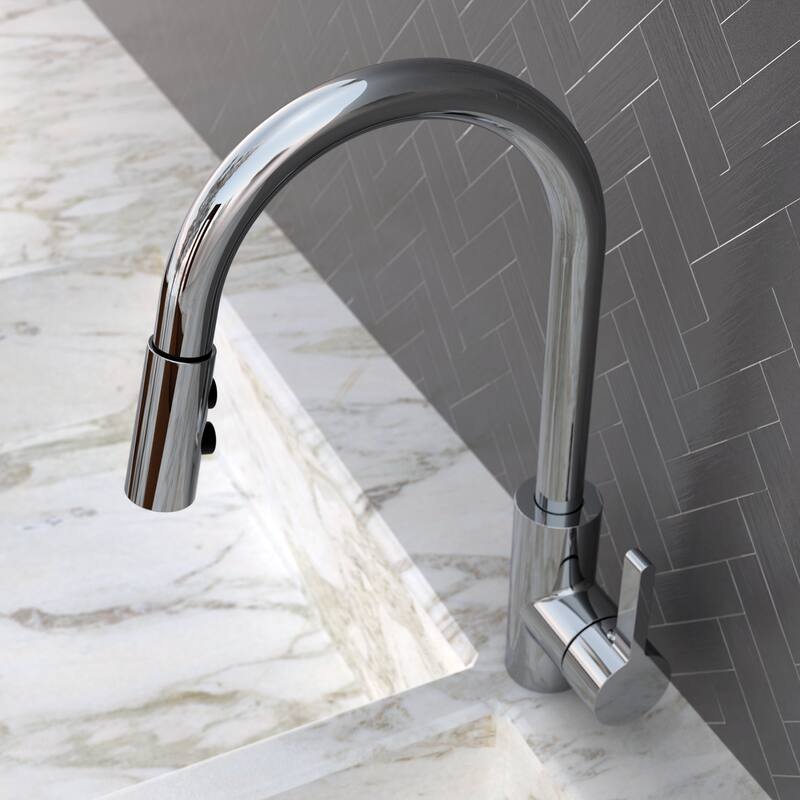 Belanger Kitchen Sink Faucet with Swivel Pull-Down Spout, Polished Chrome
