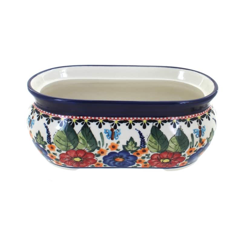 Blue Rose Polish Pottery 773 Zaklady Small Planter