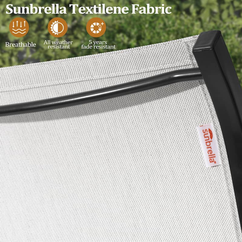 Pellebant Outdoor Aluminum Patio Swivel Dining Chairs Sunbrella