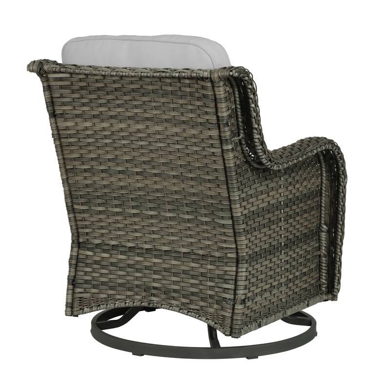 Outdoor Rattan Wicker Swivel Lounge Chair Cushioned Patio Rocker