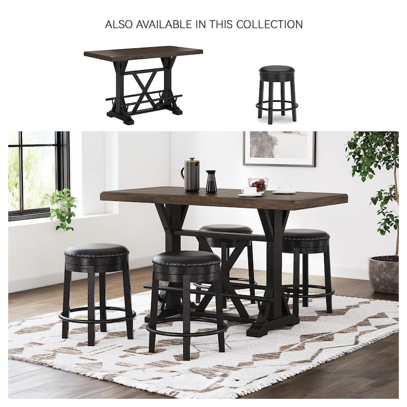 Signature Design by Ashley Valebeck Black/Brown Rectangular Dining Counter Table - 30"W x 60"D x 36"H
