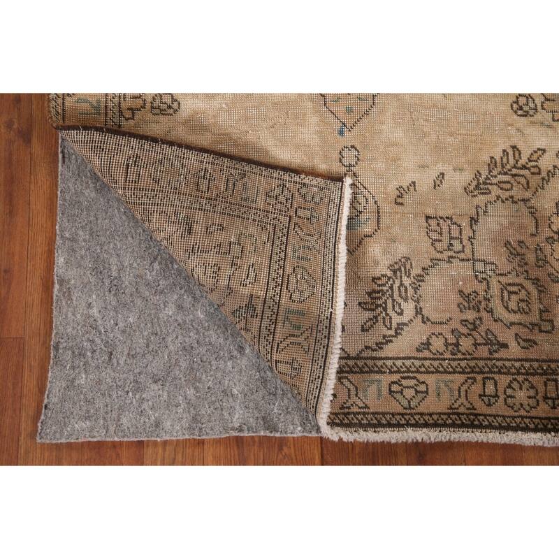 Hand Knotted Oriental 100% Wool Carpet Traditional Floral Yellow & Gold Tabriz Area Rug - 4' 8'' X 3' 1''