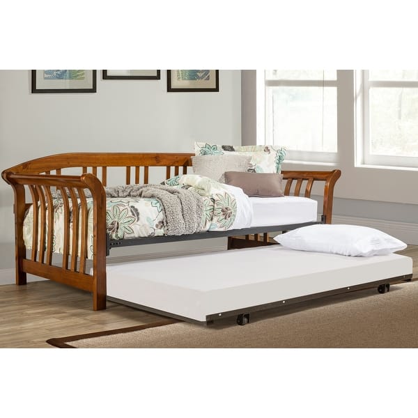 Dorchester Walnut Brown Solid Wood Daybed w/ Suspension Deck - Bed Bath ...