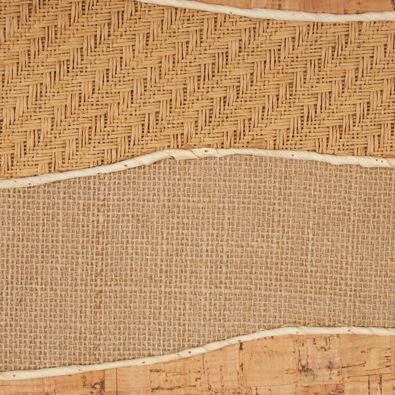 Brown Wood Handmade Dimensional Wavy Mixed Media Abstract Home Wall Decor with Various Textures and Patterns