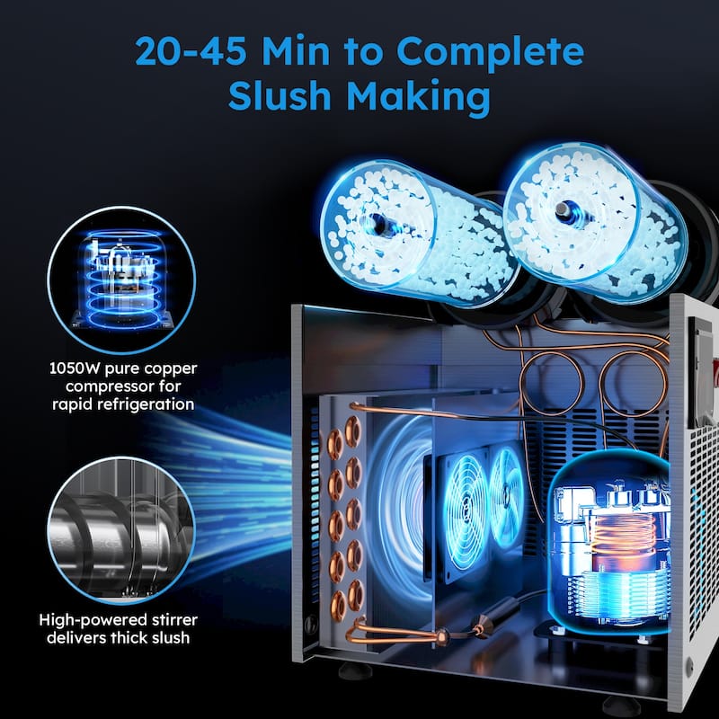 Commercial Slushy Machine, 3L/6L/12L/24L/36L, Self-Cleaning, for Margaritas, Alcoholic Beverages, Smoothies, and Soft Ice Cream