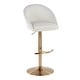 preview thumbnail 75 of 84, Porch & Den Livesey High Back Adjustable Bar Stool with Rounded T Footrest (Set of 2) Cream Fabric/Gold Metal
