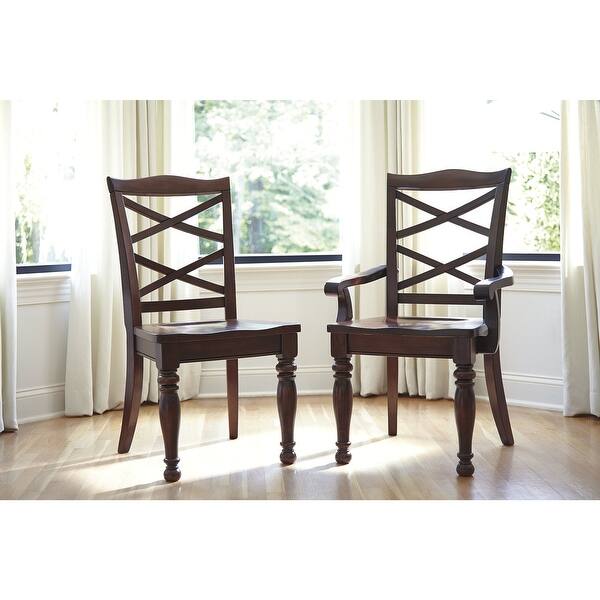 Shop Porter Casual Dining Room Arm Chair Set Of 2 Rustic Brown