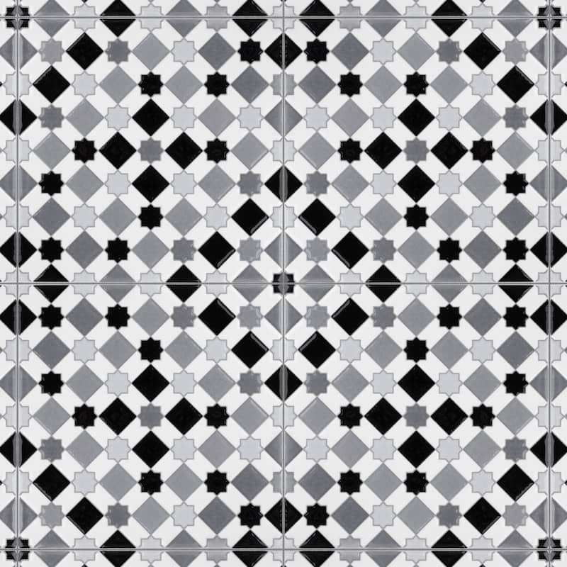 Merola Tile Sevillano Giralda Light Grey 7-7/8" x 7-7/8" Ceramic Wall Tile - Case (25 Tiles)