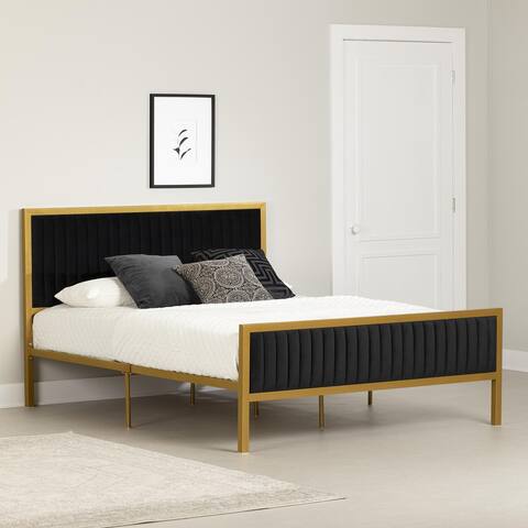 South Shore Maliza Upholstered Metal Bed