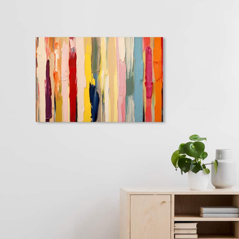 Wynwood Studio Canvas Abstract Painted Container White and Cream White Modern & Contemporary Wall Art Canvas Print - 30 x 20