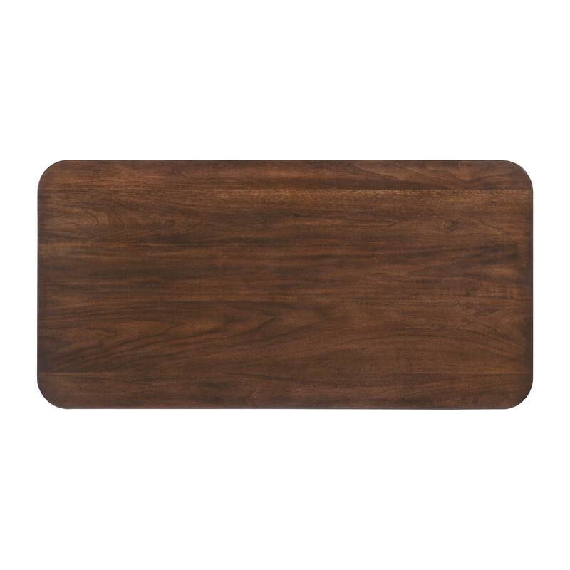Manny Coffee Table, 2 Tambour Doors, A-Frame Walnut Brown 48 Inch