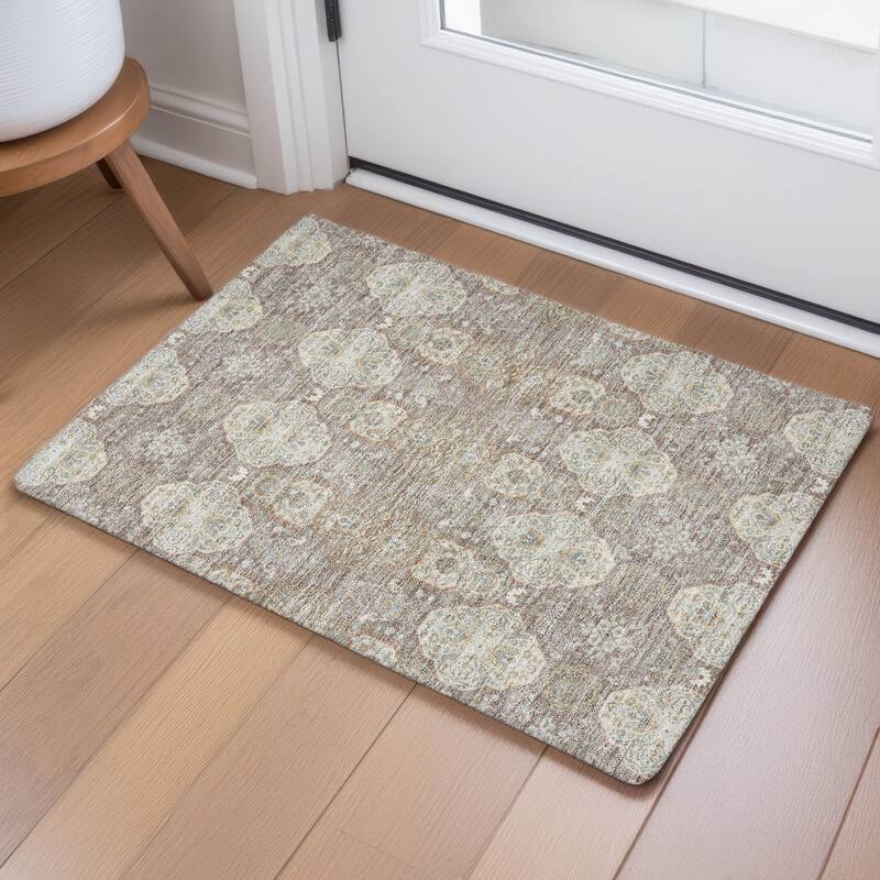 Machine Washable Indoor/ Outdoor Global Budden Chantille Rug