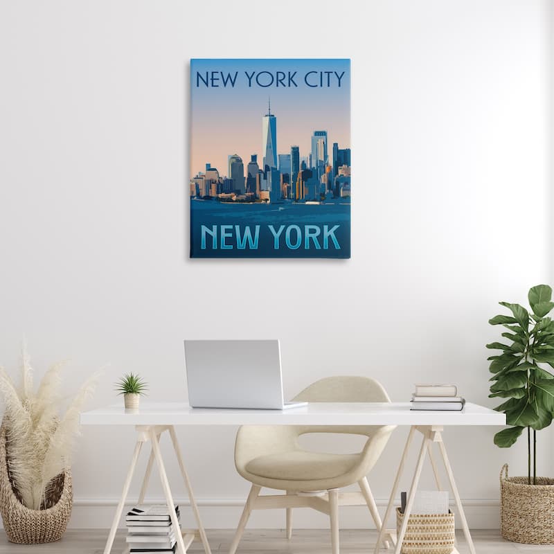 Stupell New York Landmark Skyline Canvas Wall Art Design By Victoria Barnes