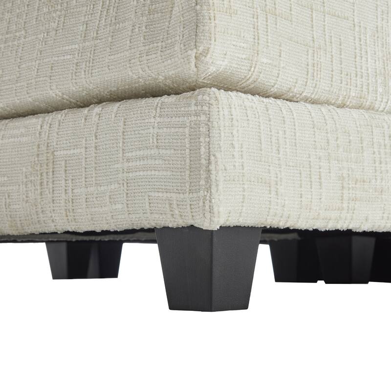 Chenille Fabric Loveseat Sofa Couch with 2 Ottomans and Side Pockets
