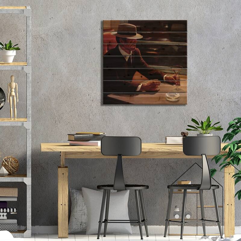 Dry Martini Crop I Print On Wood by Myles Sullivan - Multi-Color