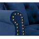 3 Seating Couches Reversible Sectional Sofa Sleeper Blue Velvet Upholstered Chaise