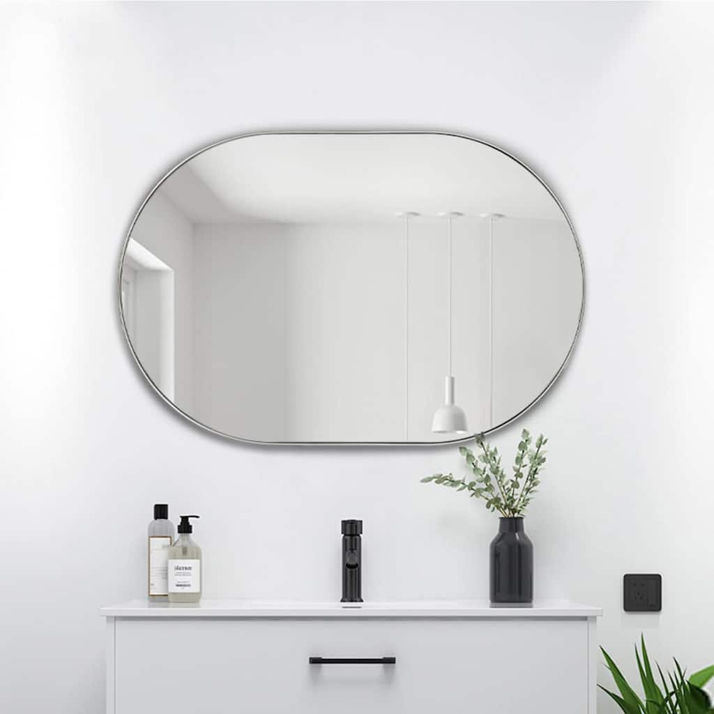 TEHOME Oba Oval Metal Wall Mirror