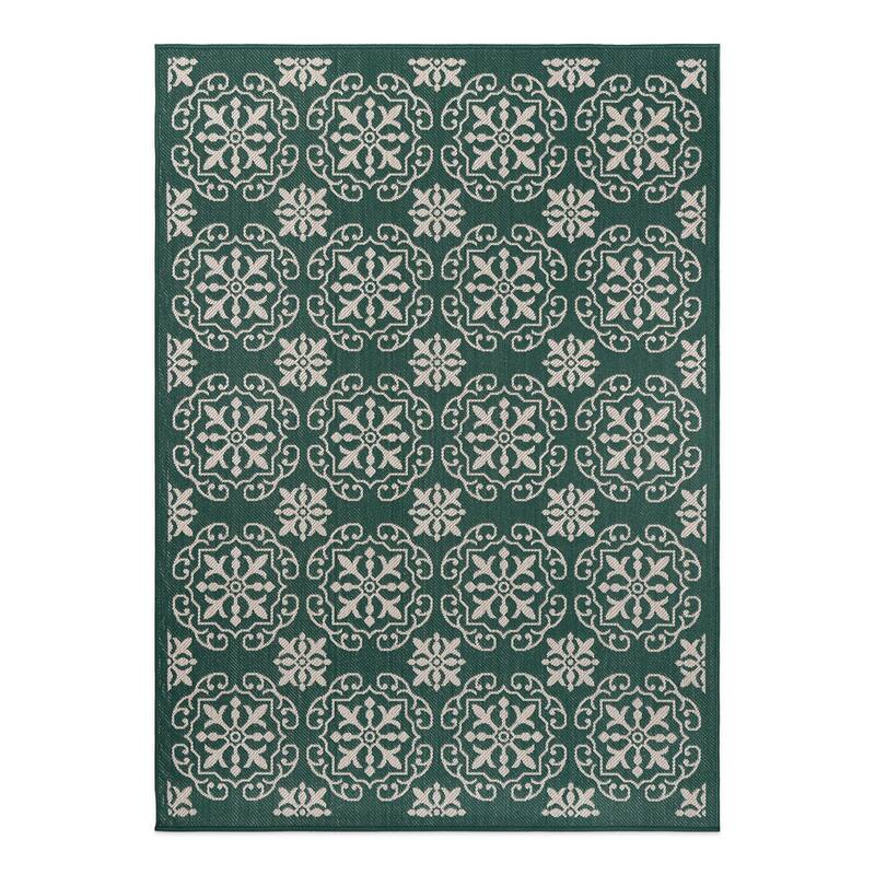 World Rug Gallery Transitional Geometric Textured Flat Weave Indoor/Outdoor Area Rug