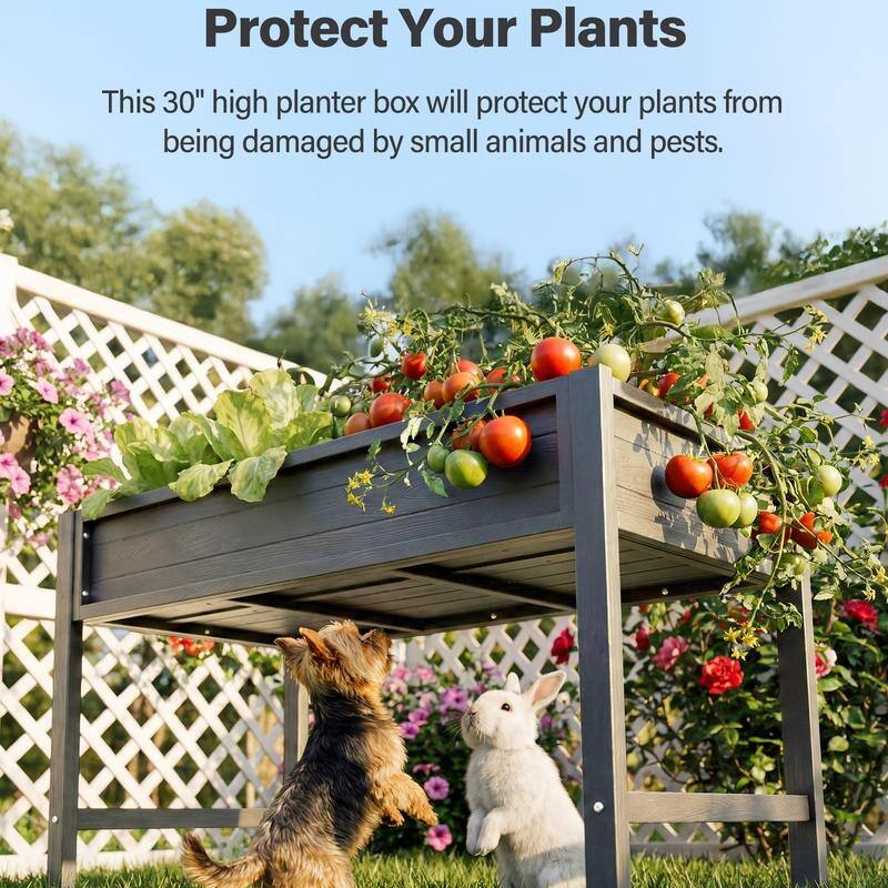 WINSOON All Weather HIPS Raised Garden Bed with Drainage Holes