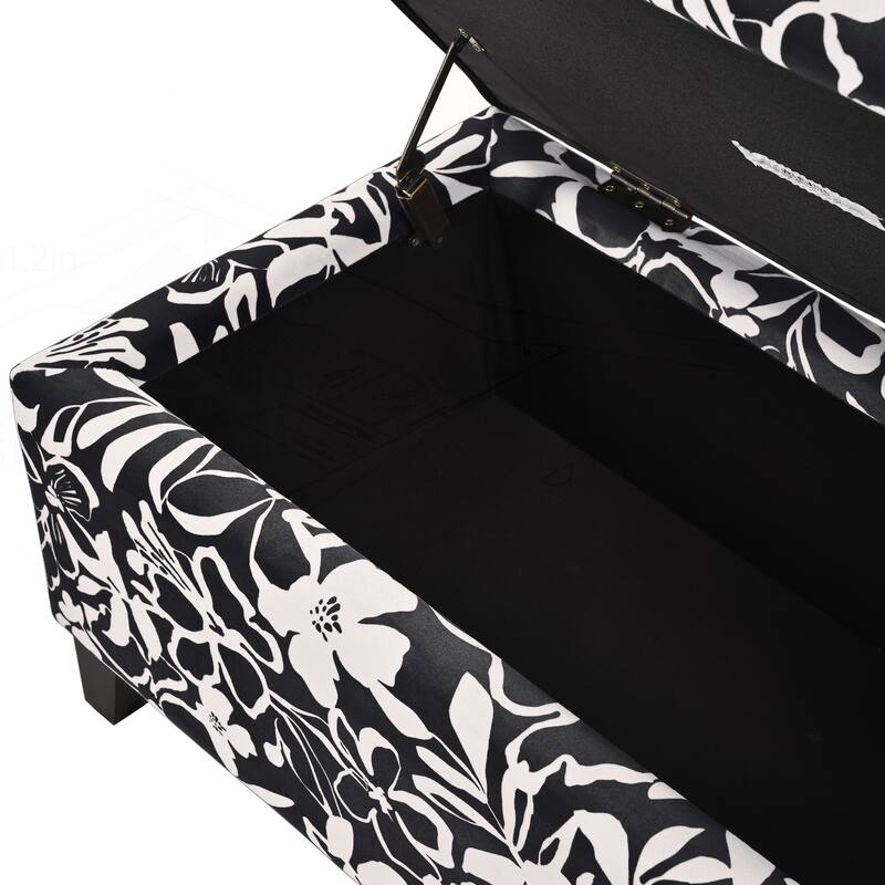 Versatile Floral Patterned Ottoman for Home with Hidden Compartment