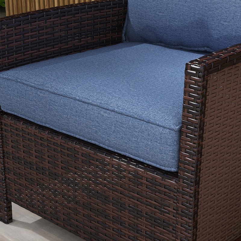 Outsunny 4-Piece Patio Chair Cushion and Back Pillow Set, Seat Replacement Patio, Cushions Set for Outdoor Garden Furniture