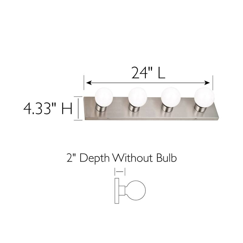Contemporary 4-Light Indoor Vanity Light - Satin Nickel