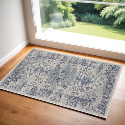 HomeRootsFloral Medallion Transitional Rectangle Area Rug - 48' X '24' X '0.5