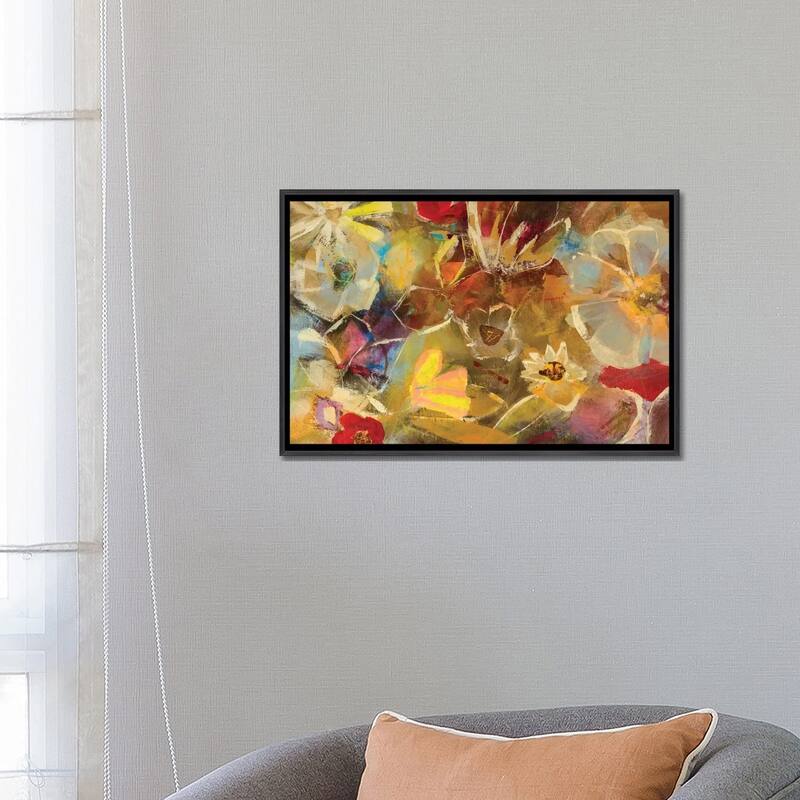 iCanvas "Chalkboard Flowers I" by Julian Spencer Framed