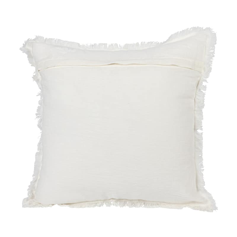 Stonewashed Linen Pillow with Fringe