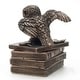 preview thumbnail 3 of 2, 4.72 inches H Bronze Snow Owl Flap Wings On Books Trinket Box(Mbz+Color) made of Cold Cast Bronze