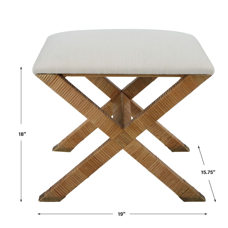 Uttermost St. Tropez Rattan Small Bench - 19 W X 18 H X 15.75 D (in)