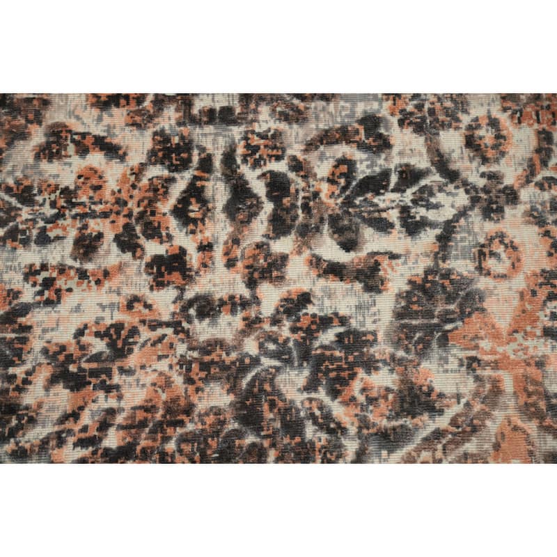 Hand Knotted Oriental Viscose Silk Carpet Modern Abstract Oranges & Rust Abstract Area Rug - 8' 0'' X 5' 8''