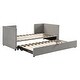 preview thumbnail 15 of 34, Multifunctional Design Upholstered Daybed with Pop Up Trundle, Space-saving, Twin Size