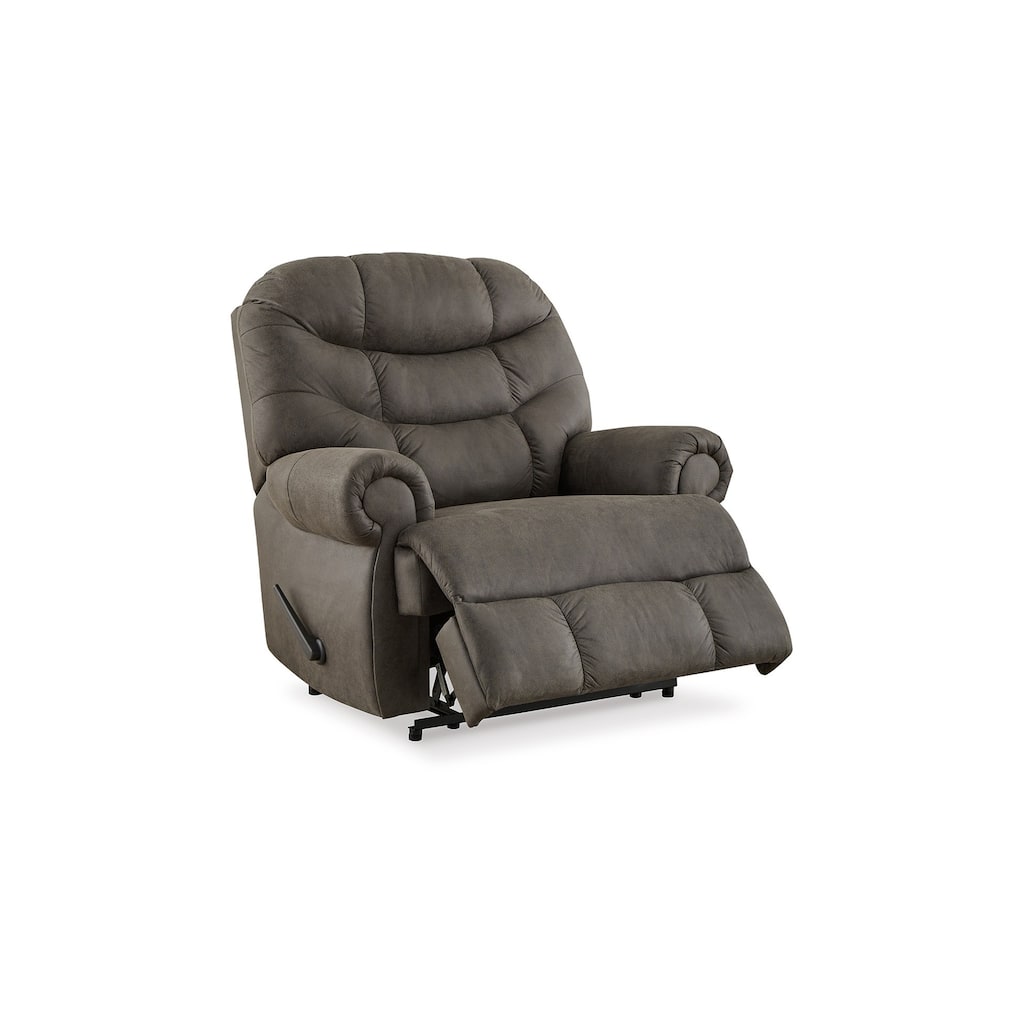 Ikra Zero Wall Manual Recliner Chair, Tufted Gray Faux Leather