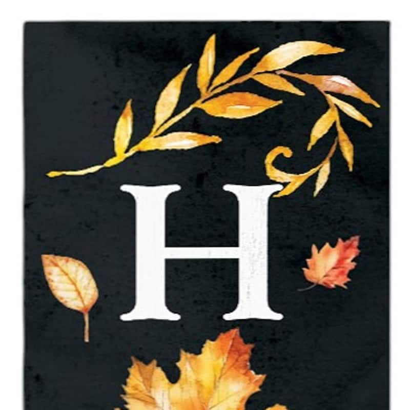 HomeRoots 36" Black And Orange Solid Wood Harvest Leaves Porch Sign