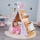 preview thumbnail 2 of 3, Book Nook Tent with Shelves - Brown