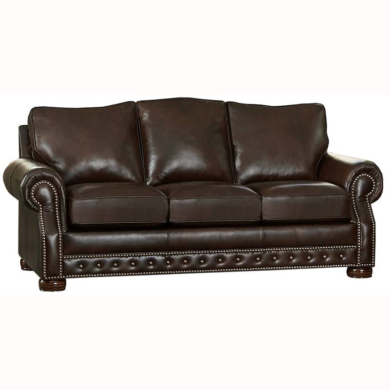 Made in USA Porto Top Grain Leather Sofa Bed and Two Chairs Set