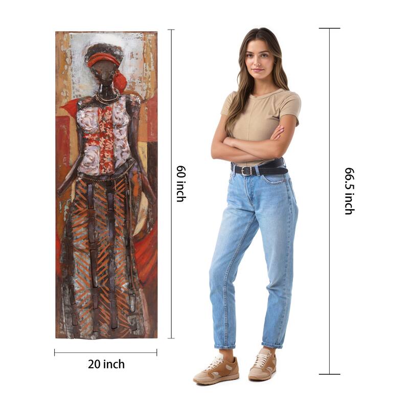 "Elegance" Mixed Media Iron Hand Painted Dimensional Wall Decor